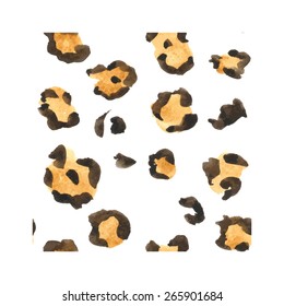 Leopard Pattern. Watercolor. Vector