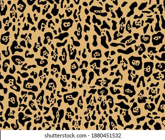 Leopard pattern yellow background seamless print. Cat skin. Stylish design.