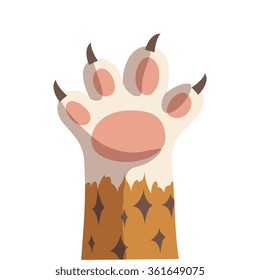 leopard paw. isolated on white background, simple cartoon flat style, vector illustration art.