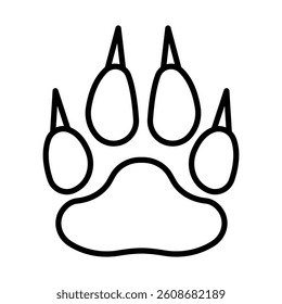 Leopard Paw Print Vector Line Icon Design