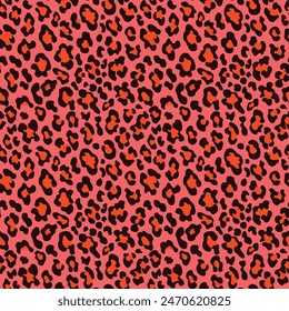 
leopard pink print seamless pattern vector background