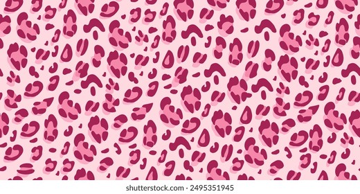 Leopardenrosa nahtloses Muster. Tierischer Druck für Stoff, Papier. Vektorgrafik Handgezeichneter Hintergrund