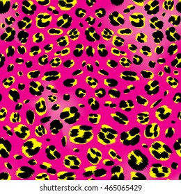 leopard pink and yellow skin seamless pattern