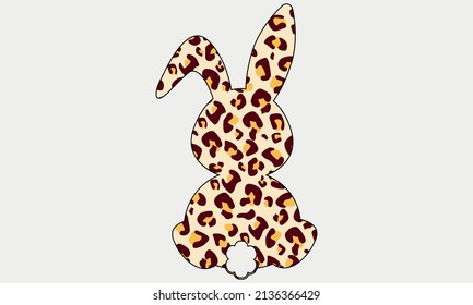 leopard plaid Bunny Svg Easter Bunny Vector and Clip Art svg