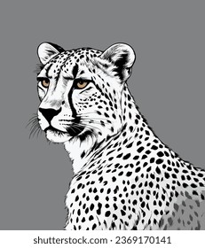 Ilustración de vectores de esbozo de leopardo