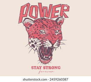 Leopard power print design for t shirt and others.