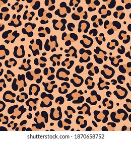 Leopard print. Animal brown skin pattern. Vector illustration