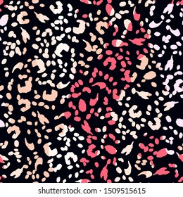 Leopard Print Animal Seamless Pattern. Fur Skin Vector Texture. Cheetah, Jaguar, Panther Camouflage Design Background.
