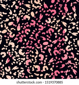 Leopard Print Animal Seamless Pattern. Fur Skin Vector Texture. Cheetah, Jaguar, Panther Camouflage Design Background.