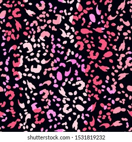 Leopard Print Animal Seamless Pattern. Fur Skin Vector Texture. Cheetah, Jaguar, Panther Camouflage Design Background.