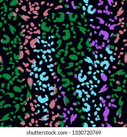 Leopard print animal skin pattern. Bright seamless pattern with leopard texture. Animal pattern.