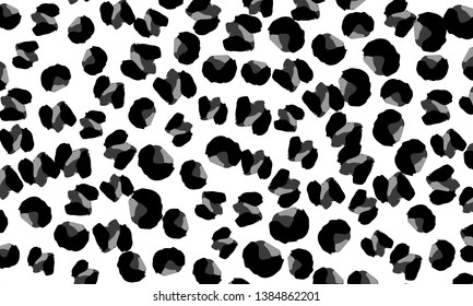 Leopard print. Animal skin pattern. Black leopard pattern. Panther skin background. Vector.