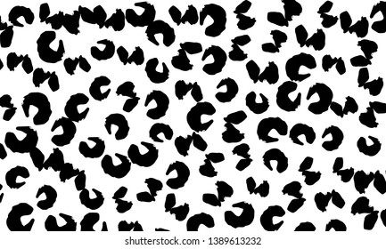 Leopard print. Animal skin pattern. Black leopard pattern. Panther skin background. Vector.