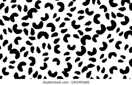 Leopard print. Animal skin pattern. Black leopard pattern. Panther skin background. Vector.