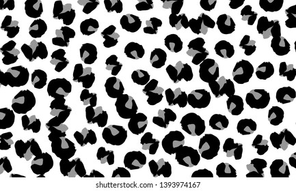 Leopard print. Animal skin pattern. Black leopard pattern. Panther skin background. Vector.