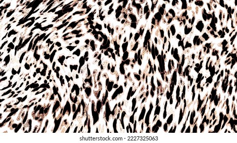 Leopard print background design with animal skin texture and gold stains.