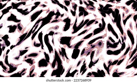 Diseño de fondo de impresión de leopardo con textura de piel animal y manchas de oro rosa.