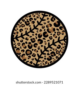 Leopard print and baseball. Softball lovers. Sports design. Vector illustration. Isolated on white background. Good for posters, t shirts, postcards.