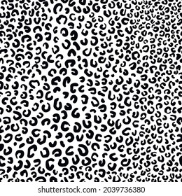 Leopard print. Black and white seamless pattern for wrapping, fabric and other design.