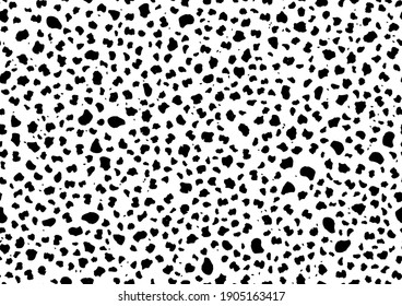 Leopard Print Blob. White Fluid Fur. Black Animal Camouflage. Dirty Spot. Animal Print. Cheetah Inkblot. Dalmatian Dog Texture. Vector Dirt. Animal Dot Fur. Seamless Ink Background. Camouflage Pattern