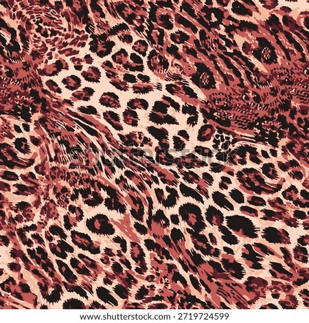Leopard print with bold contrast on seamless wild-style vector textile background