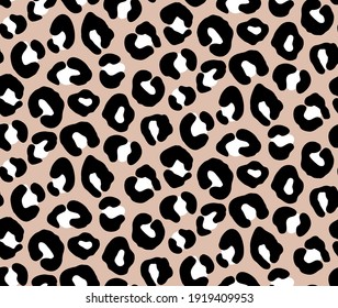 Leopard print, cheetah seamless pattern, jaguar texture. Jungle exotic background. Leo repeat vector design. Wild Animals fur illustration. Abstract camouflage for textile, wallpaper, fabric.