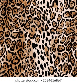 Diseño de moda de ropa con estampado de leopardo. Manchas de leopardo