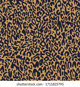 Leopard print design. African animal skin print fur texture background. Vector seamless pattern. 