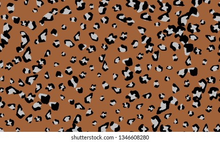 Leopard print design. Animal skin pattern. Vector illustration.