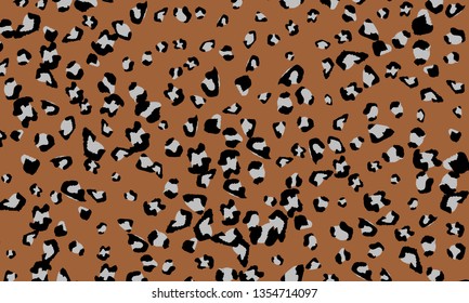 Leopard print design. Animal skin pattern. Vector illustration.