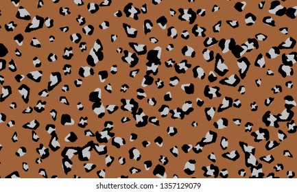 Leopard print design. Animal skin pattern. Vector illustration.