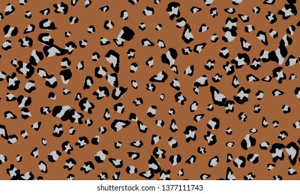 Leopard print design. Animal skin pattern. Vector illustration.