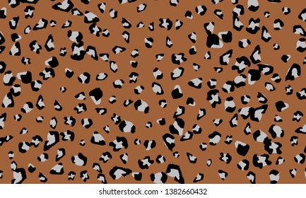 Leopard print design. Animal skin pattern. Vector illustration.