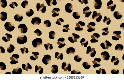 Leopard print design. Animal skin pattern. Vector illustration.