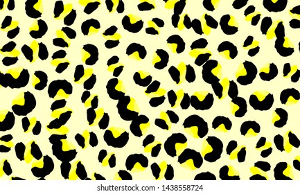 Leopard print design. Panther skin. Retro fabric pattern. Spotted fur texture. Animal print leopard. Vector illustration.