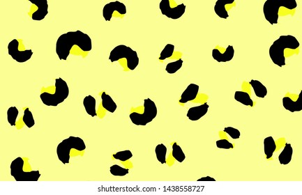 Leopard print design. Panther skin. Retro fabric pattern. Spotted fur texture. Animal print leopard. Vector illustration.