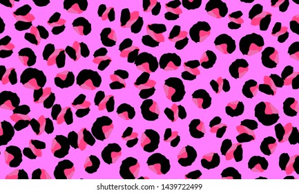 Leopard print design. Panther skin. Retro fabric pattern. Spotted fur texture. Animal print leopard. Vector illustration.