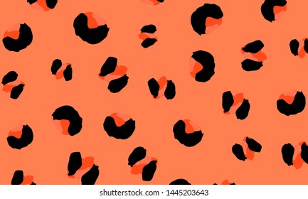 Leopard print design. Panther skin. Retro fabric pattern. Spotted fur texture. Animal print leopard. Vector illustration.