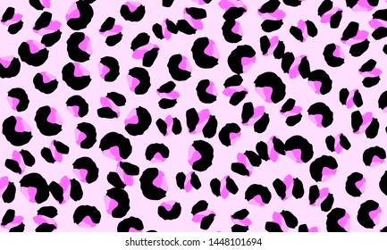 Leopard print design. Panther skin. Retro fabric pattern. Spotted fur texture. Animal print leopard. Vector illustration.