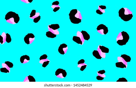 Leopard print design. Panther skin. Retro fabric pattern. Spotted fur texture. Animal print leopard. Vector illustration.
