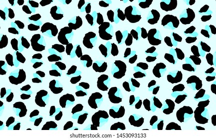 Leopard print design. Panther skin. Retro fabric pattern. Spotted fur texture. Animal print leopard. Vector illustration.