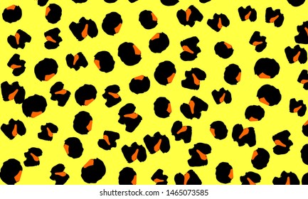Leopard print design. Panther skin. Retro fabric pattern. Spotted fur texture. Animal print leopard. Vector illustration.