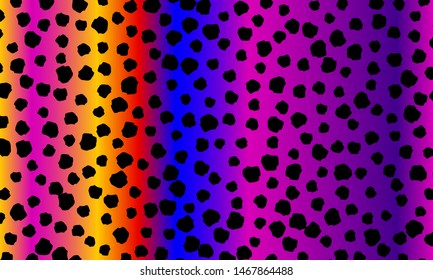 Leopard print design. Panther skin. Retro fabric pattern. Spotted fur texture. Animal print leopard. Vector illustration.