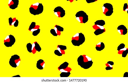 Leopard print design. Panther skin. Retro fabric pattern. Spotted fur texture. Animal print leopard. Vector illustration.
