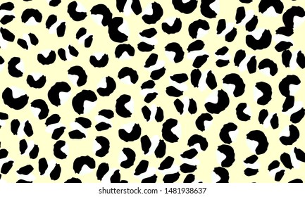 Leopard print design. Panther skin. Retro fabric pattern. Spotted fur texture. Animal print leopard. Vector illustration.