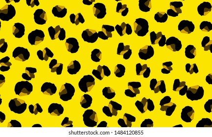 Leopard print design. Panther skin. Retro fabric pattern. Spotted fur texture. Animal print leopard. Vector illustration.