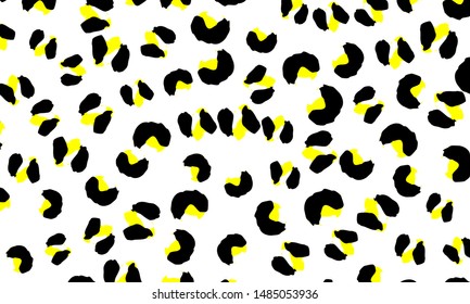 Leopard print design. Panther skin. Retro fabric pattern. Spotted fur texture. Animal print leopard. Vector illustration.
