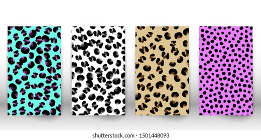 Leopard print design. Panther skin. Retro fabric pattern. Spotted fur texture. Animal print leopard. Vector illustration.