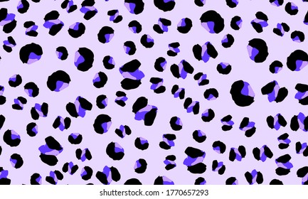 Leopard Print Design. Purple Color. Animal Pattern. Leopard Print Seamless. Panther Skin. Retro Seamless Pattern. Spotted Fur Texture. Animal Print Leopard. Vector Illustration.