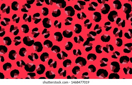 Leopard print design. Spotted fur texture. Panther skin. Retro fabric pattern. Animal print leopard. Vector illustration.